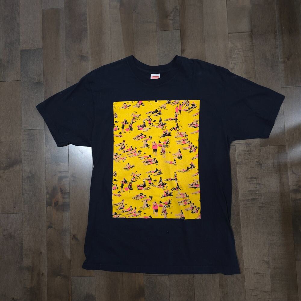 Supreme SS16 Beach Tee Black Size L Large Vintage Shirt T 2016